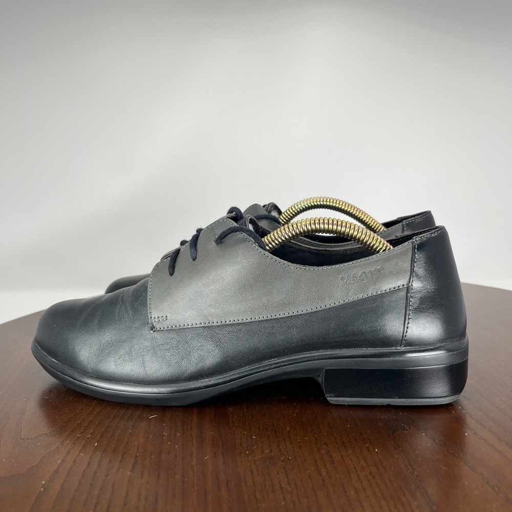 Naot Kedma Oxford Shoes Women's 40 / 9 Gray Black Leather Comfort Derby Career‎
